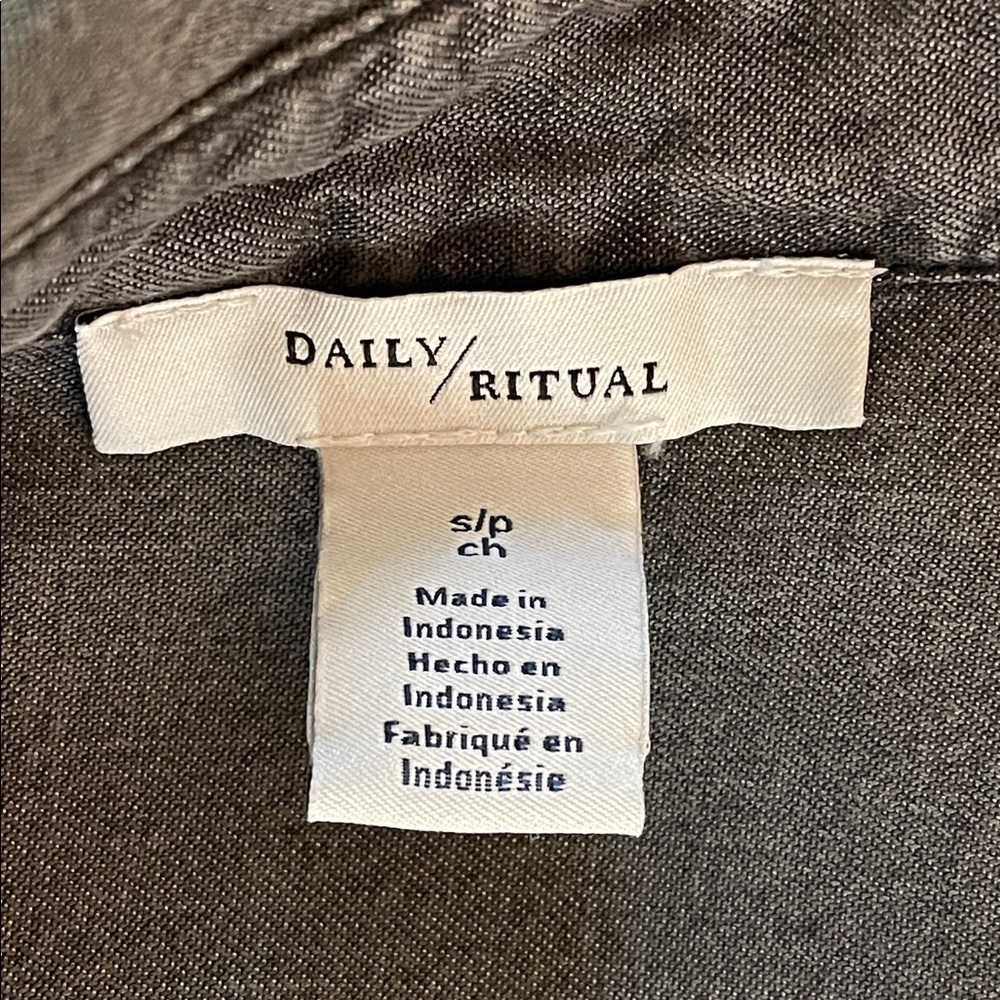 Daily Ritual Charcoal Gray Tunic Dress | Lyocell | Size Small - Picture 4 of 7